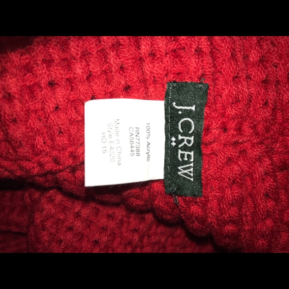[J. Crew] Cable Knit Infinity Scarf (Red) - Picture 2 of 3